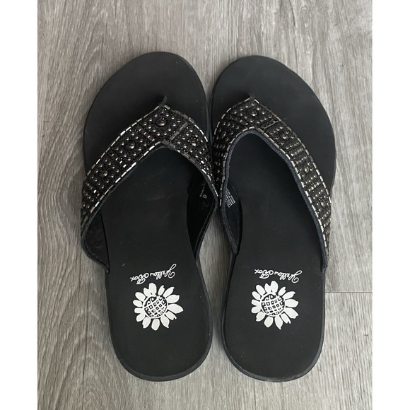 Yellow Box Shoes - Yellow Box Women's Flip Flops Sandy Black Size 6